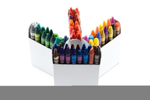 Boxes with pencil insulated on white background