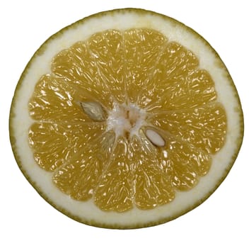 A half slice of grapefruit