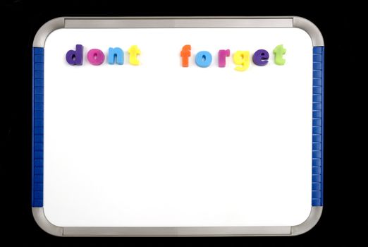 Magnetic Board with letters spelling dont forget