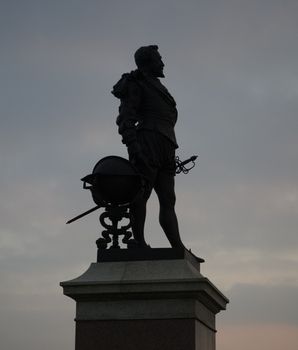 Statue of Sir Francis Drake on Plymouth Hoe