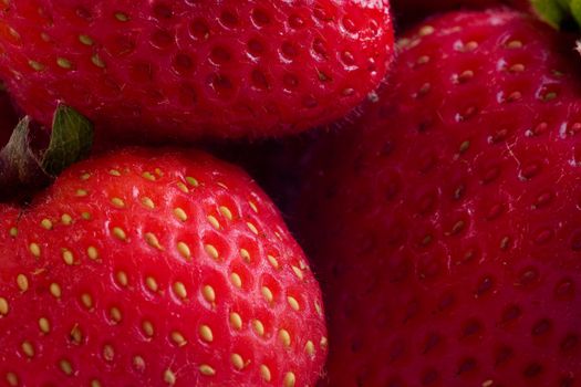 Strawberries in a macro close up image.