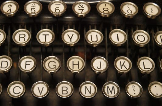 Keys on an Old British Typewriter    