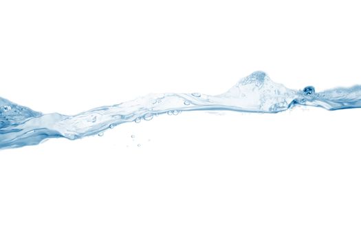 a blue water wave on white background