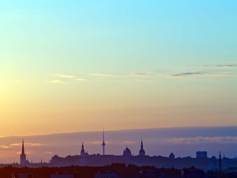 Urban sunrise in Tallinn Estonia