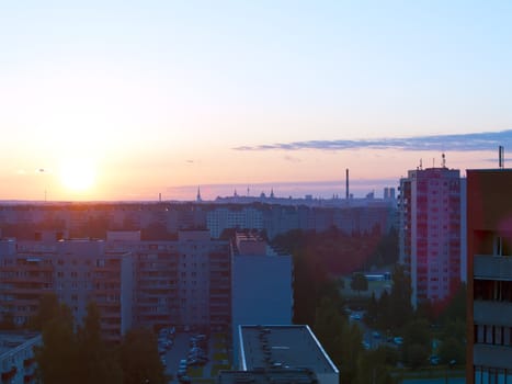 Urban sunrise in Tallinn Estonia