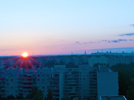 Urban sunrise in Tallinn Estonia