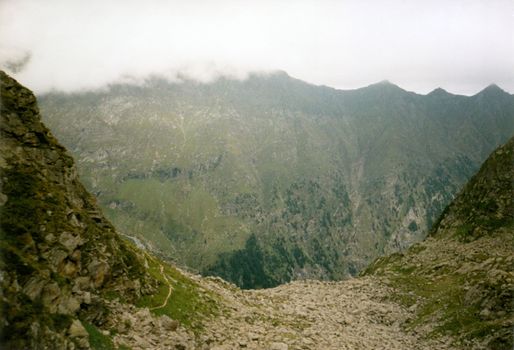 Mountain pass - view to another mountain