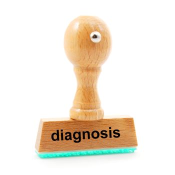 diagnosis stamp in hospital offcie showing health concept