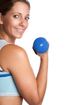 Beautiful smiling fitness woman exercising