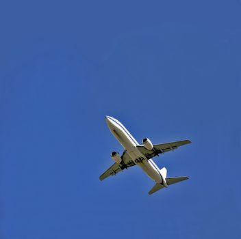 jet plane in a blue sky