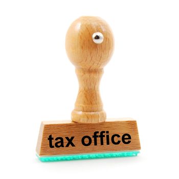tax office concept with stamp and copyspace