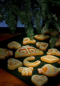 Christmas still-life with a gingerbreads