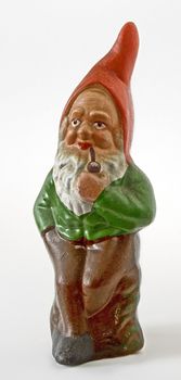 garden gnome with a pipe