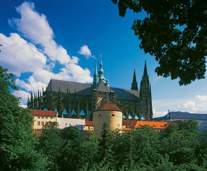 Prague castle - st.Vitus cathedral from nord