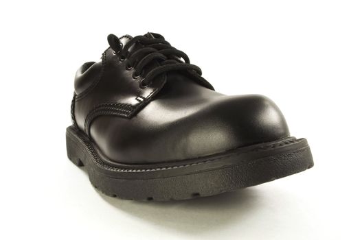 High resolution image of a black men's shoe.