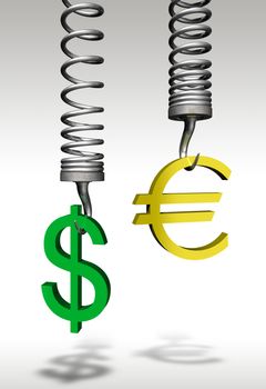 Euro Dollar comparison - 3d concept image