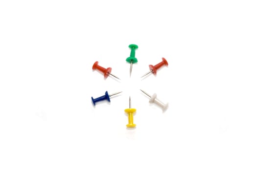 Disposit office needle insulated on white background