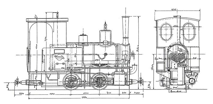 plan of vintage steam-engine 