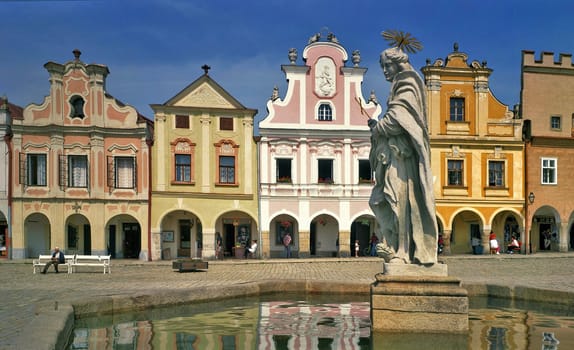 Telc,Czech republic - founntain at square