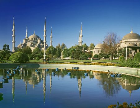 view to Blue mosque, Istanbul - Turkey