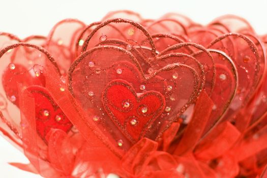 Red hearts for Valentine on isolated background