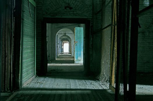 Corridor in Abandoned Storehouse Building