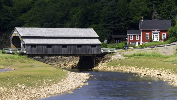 Rustic covered bridge