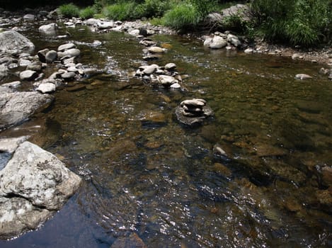 Mountain Creek in the woods of North Carolina during the summer