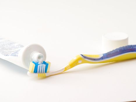 Dental - Tooth brush and toothpaste with copyspace