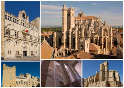 monuments of Narbonne,city of the Languedoc Roussillon in France