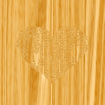 pine wood with heart shape infected by termites