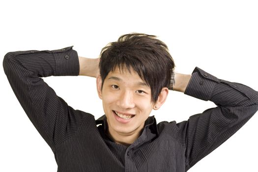 Young Asian man smile