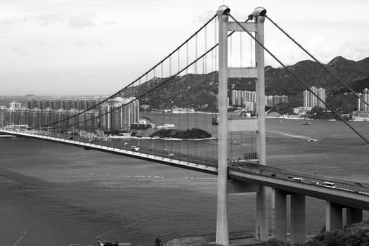 Tsing Ma Bridge in Hong Kong. 