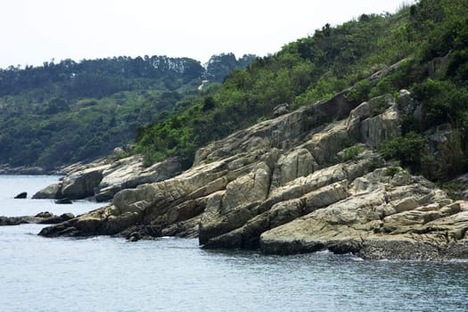 Rock and sea in hong kong