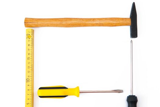 A tool frame on the white background
