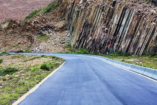 Winding road in mountains 