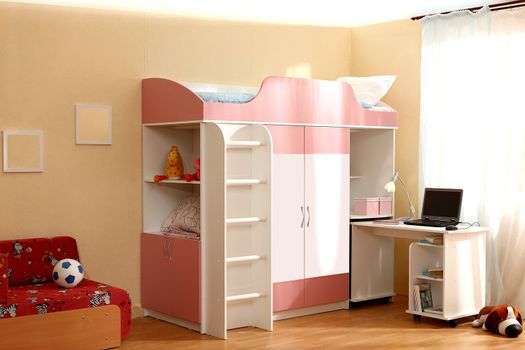 Studio photographing of an interior of a children's room
