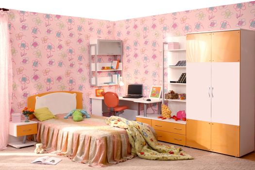 Studio photographing of an interior of a children's room