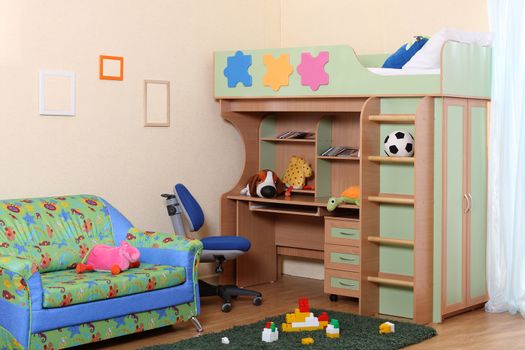 Studio photographing of an interior of a children's room