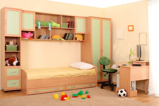 Studio photographing of an interior of a children's room