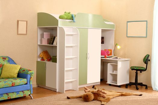 Studio photographing of an interior of a children's room