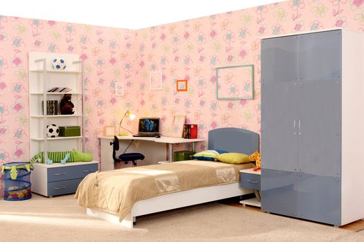 Studio photographing of an interior of a children's room