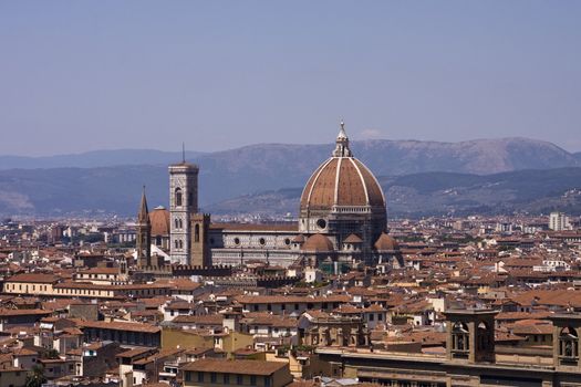 The famous landmark of the Duomo in Florence Italy