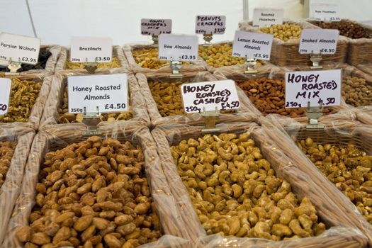 Nuts for sale at an open air market