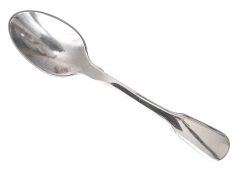 isolated metallic tea-spoon against the white background