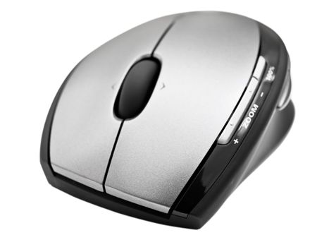 wireless optical mouse over the white background