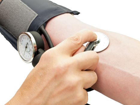 photo of the men hands checking blood pressure 