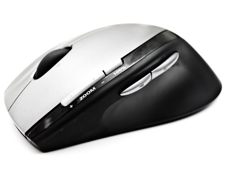 wireless optical mouse over the white background