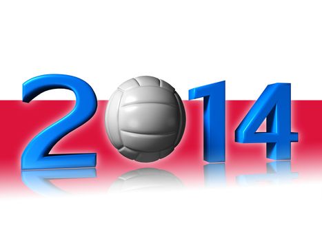It's a big 2014 volley logo with poland flag in background