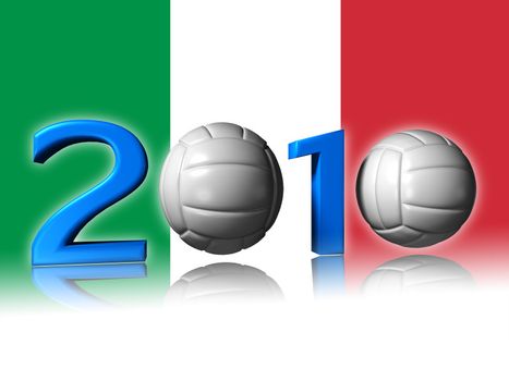 It's a big 2010 volley logo with italia flag in background